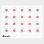 Bloemen Sunburst Bewegende Aankondiging Ronde Sticker (Vel)