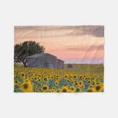 Bloemen | Sunflower Field Provence, Frankrijk Fleece Deken (Voorkant (Horizontaal))