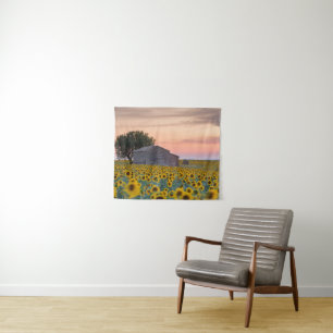Bloemen   Sunflower Field Provence, Frankrijk Wandkleed