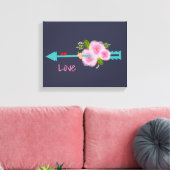 Bloemen Sweet Love Hearts Arrow Canvas Afdruk (Insitu (Woonkamer))
