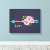 Bloemen Sweet Love Hearts Arrow Canvas Afdruk (Insitu (Houten vloer))
