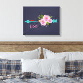 Bloemen Sweet Love Hearts Arrow Canvas Afdruk (Insitu (Slaapkamer))