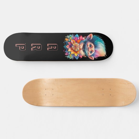 *~* Bloemen Sweet Troll AP89 Neon Regenboog Initia Persoonlijk Skateboard (Horizontaal)