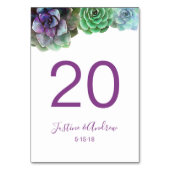 Bloemen Tafelnummers waterverf vetplanten (Achterkant)