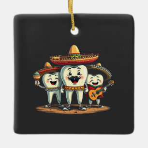 Bloemen Tand Grappig Cinco de Mayo Keramisch Ornament