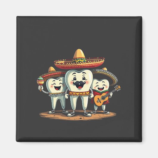 Bloemen Tand Grappig Cinco de Mayo Magneet (Voorkant)