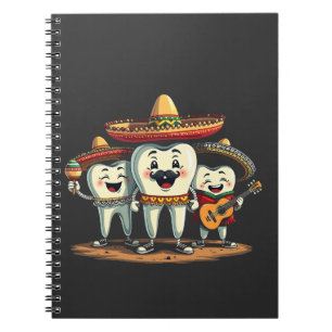 Bloemen Tand Grappig Cinco de Mayo Notitieboek