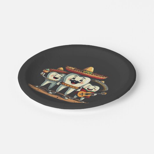 Bloemen Tand Grappig Cinco de Mayo Papieren Bordje (Gekanteld)