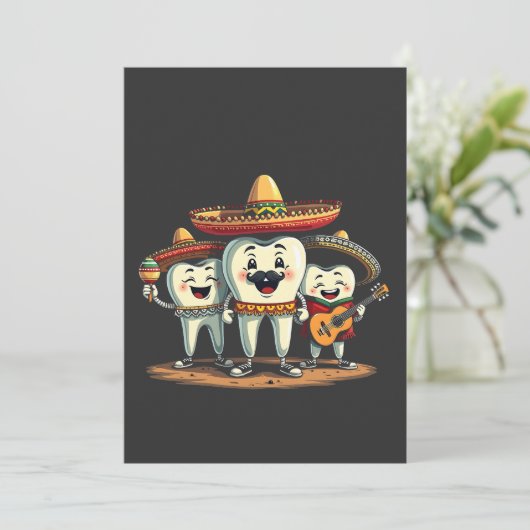 Bloemen Tand Grappig Cinco de Mayo Save The Date (Staand voorkant)