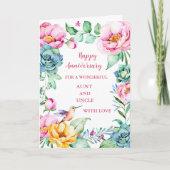 Bloemen Tante en Oom Jubileum Kaart (Voorkant)