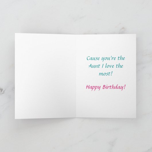 Bloemen Tante Tante Verjaardag Kaart (Binnen)