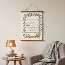 Bloemen Tapijt met Klimop Motief Hangend Wandkleed