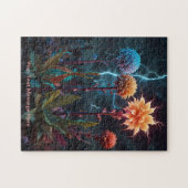 Bloemen te midden van het Lightning Storm Legpuzzel (Horizontaal)