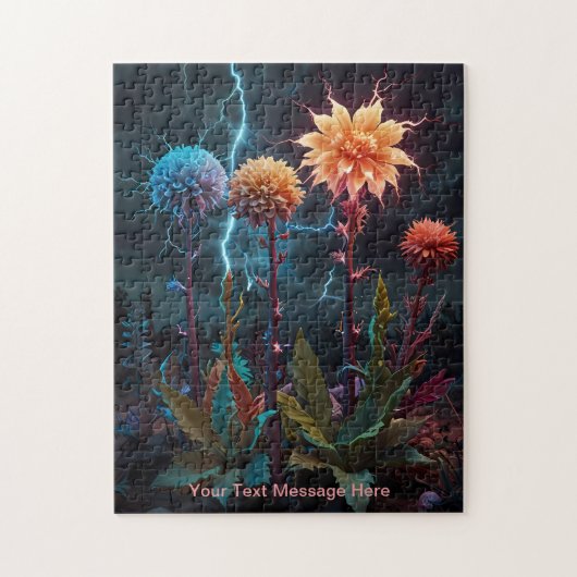 Bloemen te midden van het Lightning Storm Legpuzzel (Verticaal)