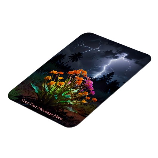 Bloemen te midden van het Lightning Storm Magneet (Linkerzijde)