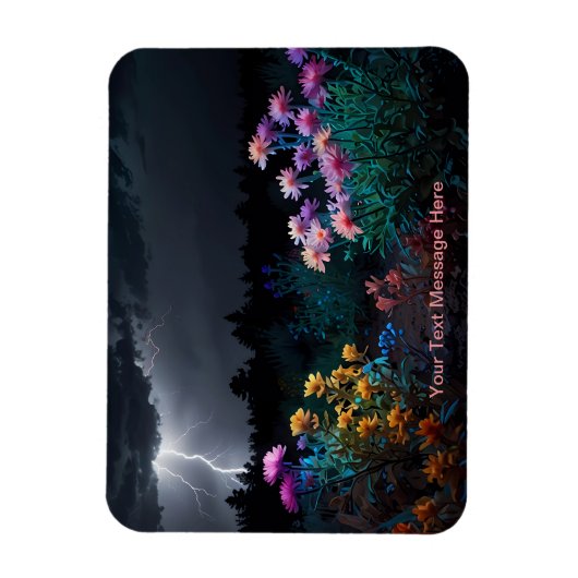 Bloemen te midden van het Lightning Storm Magneet (Verticaal)