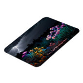 Bloemen te midden van het Lightning Storm Magneet (Linkerzijde)