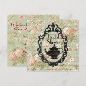  Bloemen Tea Party Bruids Douche Uitnodiging (Voorkant / Achterkant)