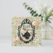  Bloemen Tea Party Bruids Douche Uitnodiging (Staand voorkant)