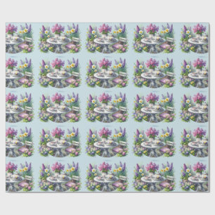  Bloemen Tea Party in de tuin Cadeaupapier