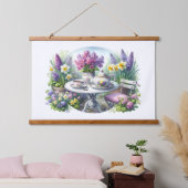  Bloemen Tea Party in de tuin Hangend Wandkleed (Slaapkamer)