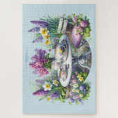 Bloemen Tea Party in de tuin Legpuzzel (Verticaal)