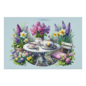  Bloemen Tea Party in de tuin Perfect Poster (Voorkant)