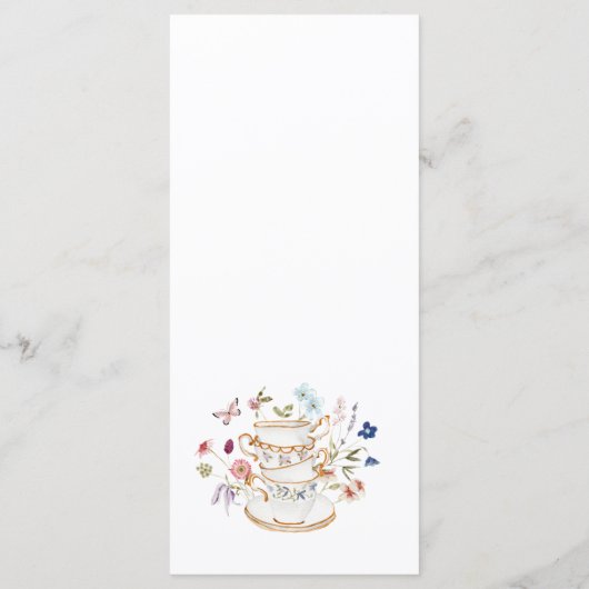 Bloemen Tea Party Menu (Achterkant)