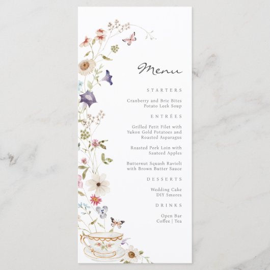 Bloemen Tea Party Menu (Voorkant)