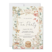  Bloemen Tea Party Uitnodiging