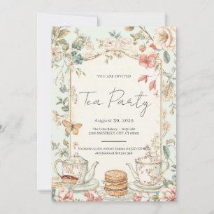  Bloemen Tea Party Uitnodiging