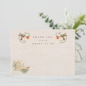 Bloemen Tea Party Vrijgezellenfeest Dank je kaart (Staand voorkant)