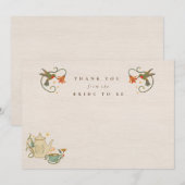 Bloemen Tea Party Vrijgezellenfeest Dank je kaart (Voorkant / Achterkant)