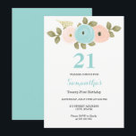 Bloemen Teal & Perzik 21e Verjaardagsfeest Uitnodi Kaart<br><div class="desc">Bloemen Teal & Perzik 21e Verjaardagsfeest Uitnodiging

Passende collectie in Niche and Nest winkel.

We hebben kunst gebruikt van: Freshmint Paperie
https://www.etsy.com/shop/FreshmintPaperie</div>