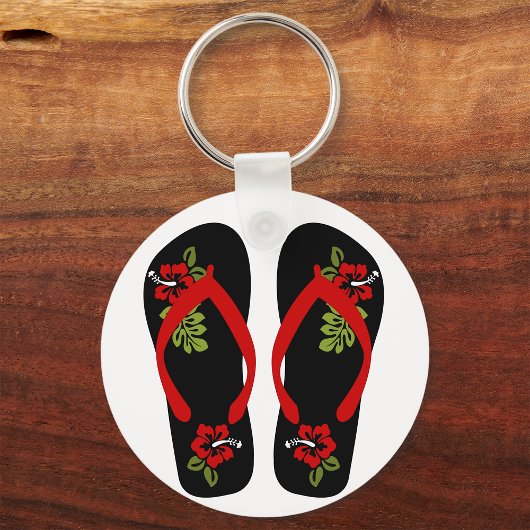 Bloemen Teenslippers Sleutelhanger