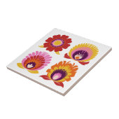 Bloemen Tegel Poolse Folk Tegeltje (Zijkant)