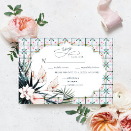 Bloemen Tegels | Marokkaans Tropisch Trouw RSVP Kaartje