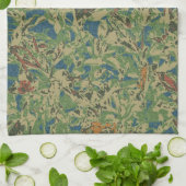 Bloemen tegen bladcamouflage theedoek (Gevouwen)