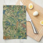 Bloemen tegen bladcamouflage theedoek (Quarter Fold)