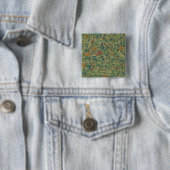 Bloemen tegen bladcamouflage vierkante button 5,1 cm (In situ)