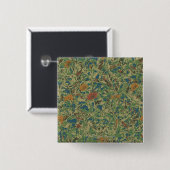 Bloemen tegen bladcamouflage vierkante button 5,1 cm (Voorkant /achterkant)