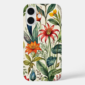 Bloemen tekenen in pasteltinten iPhone 16 hoesje