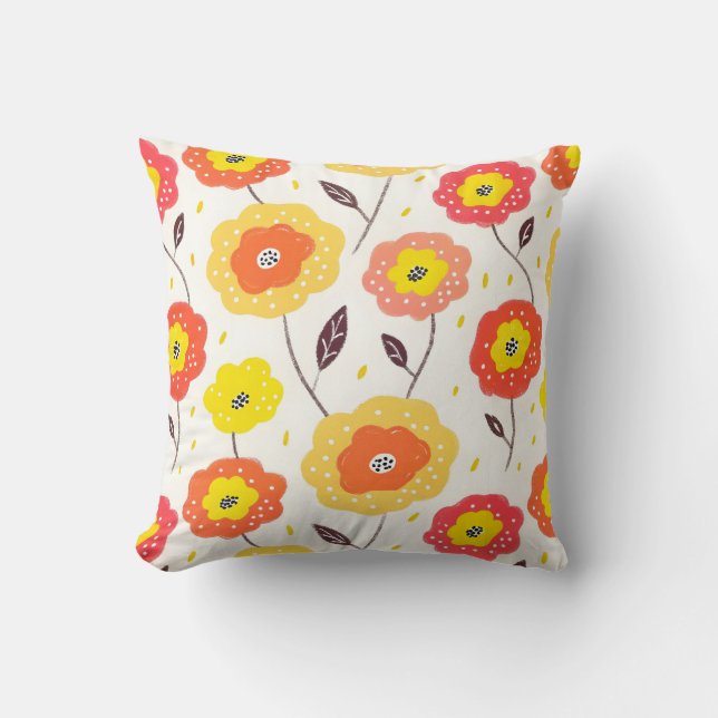 Bloemen tekenen kussen (Voorkant)