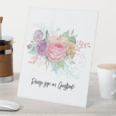 Bloemen tekenen onze gastenboek bruiloft reclamebord met voetstuk (Insitu)