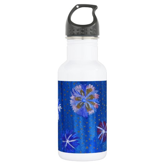 Bloemen Tekening Lente Aangepaste Waterfles (Voorkant)