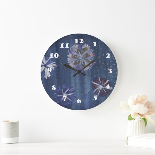 Bloemen Tekening Ronde (Grote) Wandklok (Huis)