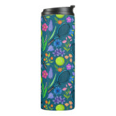 Bloemen tennispatroon thermosbeker (Gedraaid links)