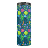 Bloemen tennispatroon thermosbeker (Achterkant)