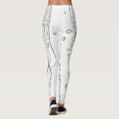 "Bloemen tentakels: Monochrome Medusa" Leggings (Achterkant)