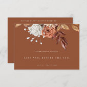 Bloemen Terracotta Bachelorette Weekend uitnodigin Kaart (Voorkant / Achterkant)